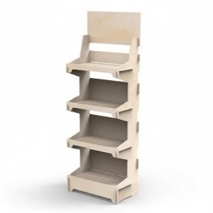VIRGO BIG - Espositore in legno da terra 4 ripiani