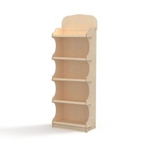 COSMO Medium - Espositore in legno da terra 5 ripiani