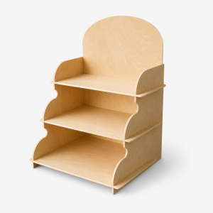 LUNA - Espositore in legno da banco 3 ripiani
