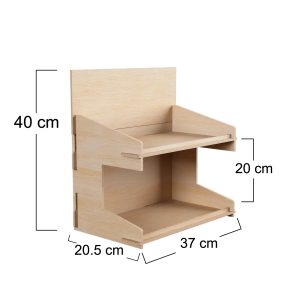 Alternative view of KAPPA - Espositore da Banco in legno a due ripiani